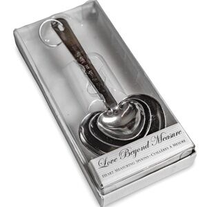 NWOT: Kate Aspen Love Beyond Measure Heart Shaped Measuring Spoons, Stainless